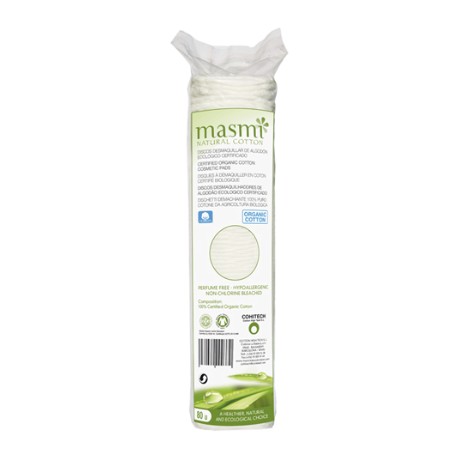 Certified Organic Cotton Round Cosmetic Pads Masmi 80 u.